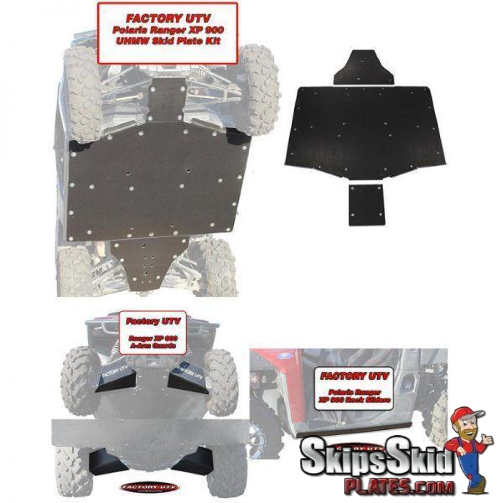 Polaris Ranger 900 Ultimate UHMW Kit UTV Skid Plates