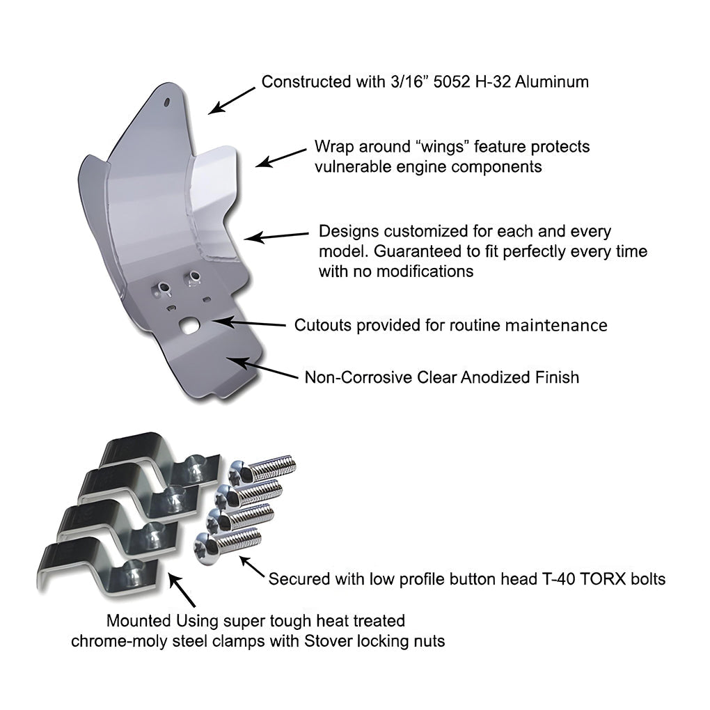 Kawasaki KLX230/KLX230R Ricochet Aluminum Skid Plate
