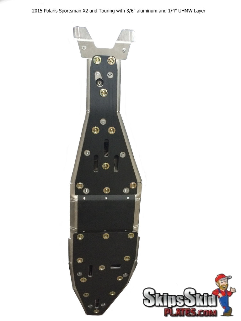 Polaris Sportsman 550 Touring Ricochet 2-Piece Full Frame Aluminum Skid Plate Set ATV Skid Plates