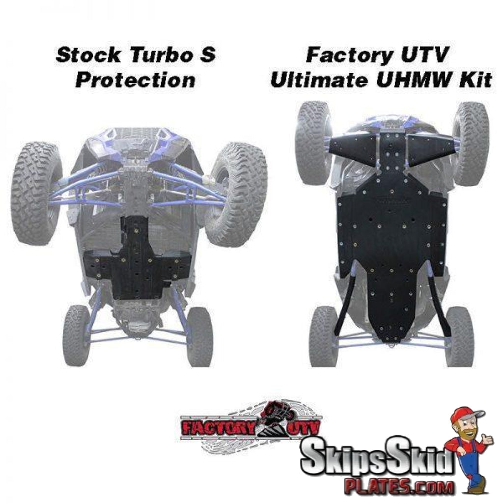Factory UTV Polaris RZR XP Turbo-S Ultimate Three Eighths UHMW Kit UTV Skid Plates