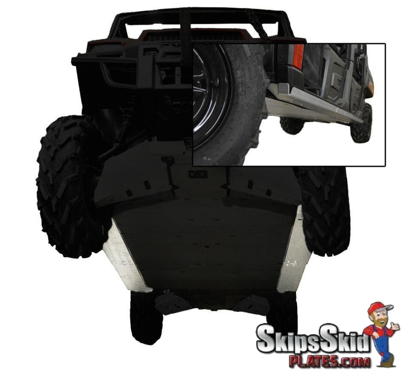 Polaris Ranger Crew 1000 High Lifter Ricochet 4-Piece Aluminum Rock Slider Set UTV Skid Plates