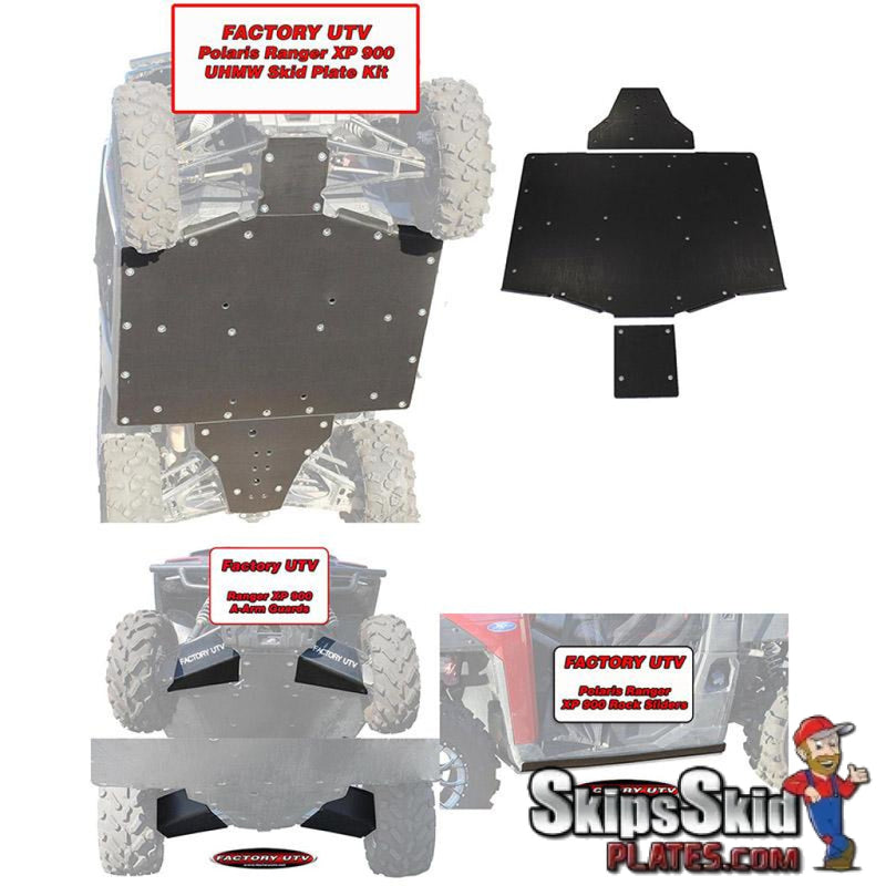 Polaris Ranger 900 Ultimate UHMW Kit UTV Skid Plates